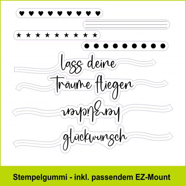 Luftballontexte groß - Stempelgummi 9,5x10,5mm