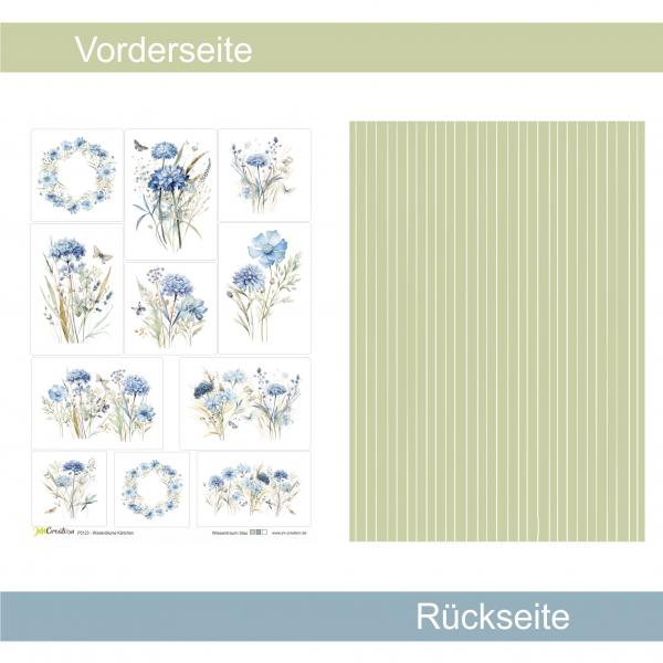 Wiesentraum Kärtchen - Wiesentraum blau - Designpapier