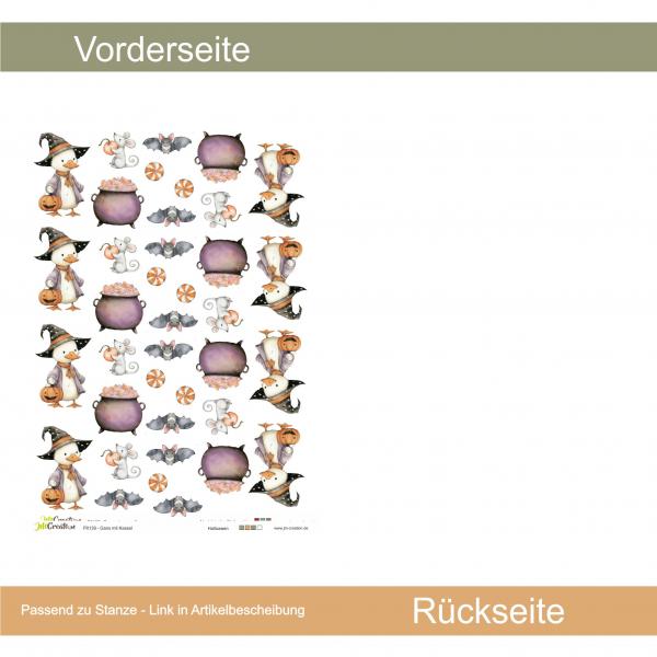 Gans mit Kessel - Serie: Halloween - Designpapier