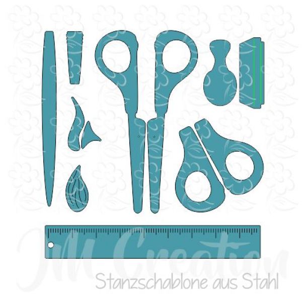 Stanzschablone - Pinsel, Schere + Co