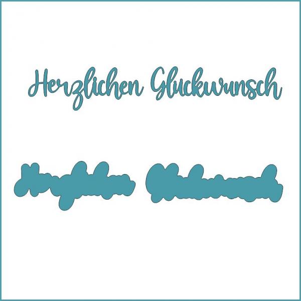 Herzlichen Glückwunsch mittel - Stanzschablone