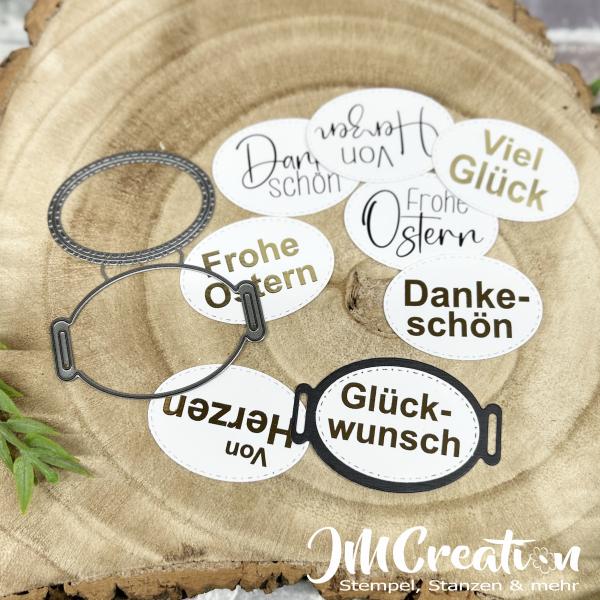 Schild oval - Stanzschablone