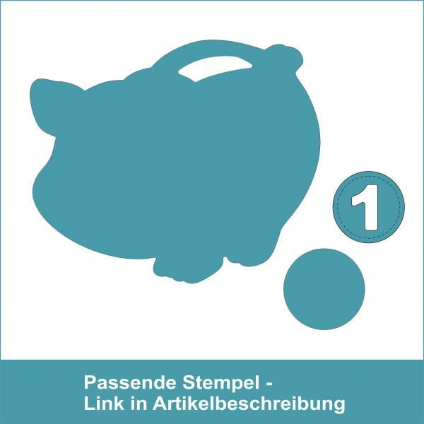 Für dein Sparschwein - Stanzschablone