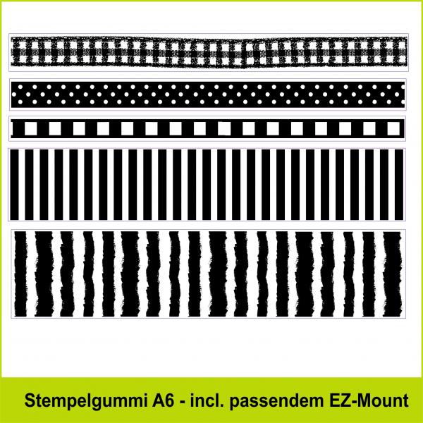 Lange Muster - Stempelgummi 10,5x13,5cm