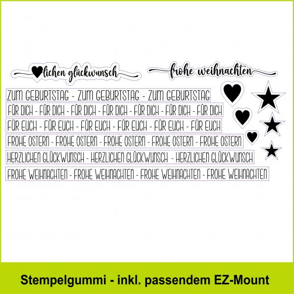 Ostern bis Weihnachten - Stempelgummi lang