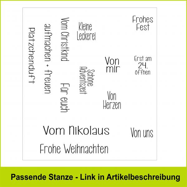 Mini-Texte Weihnachten - Stempelgummi