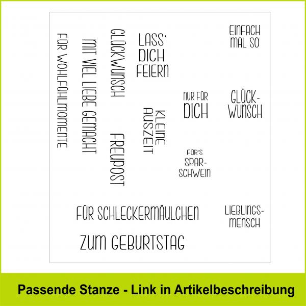 Mini-Texte Glückwunsch - Stempelgummi