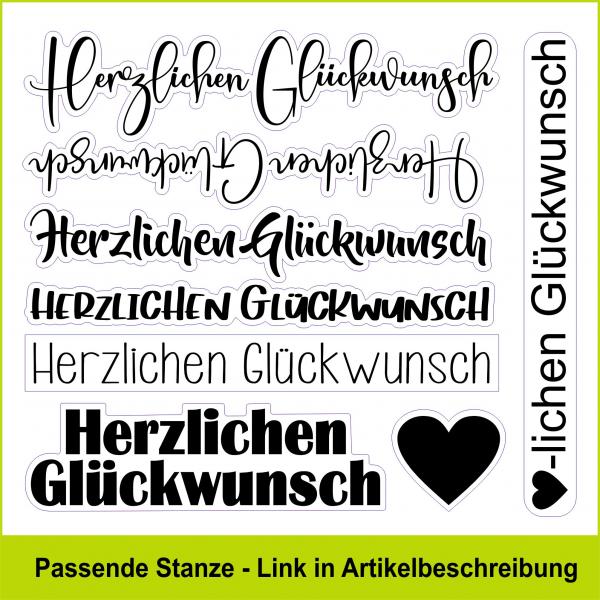 Herzlichen Glückwunsch - Stempelgummi