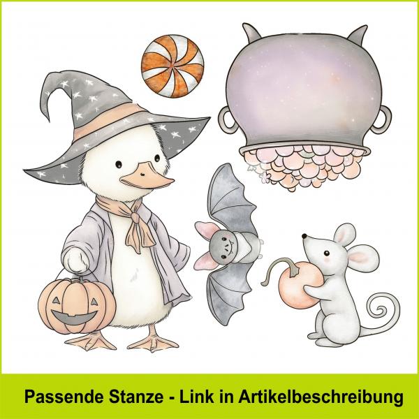 Ente mit Kessel - Stempelgummi