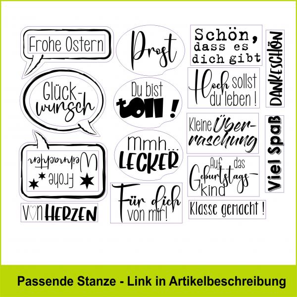 Sprechblasen-Texte - Stempelgummi