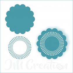 Stanzschablone - Wellen- und Punktekreis