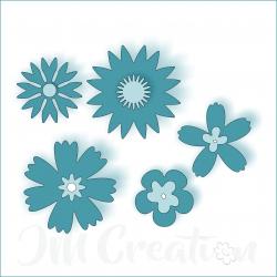 Stanzschablone - Blütenkombination