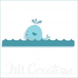 Stanzschablone - Wal + Wellen