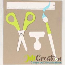 Stanzschablone - Pinsel, Schere + Co