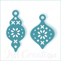 Stanzschablone - Mini-Christbaumkugeln