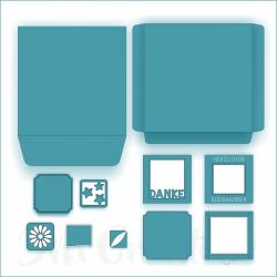 Stanzschablone - Kuvert quadratisch