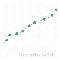 Stanzschablone - Herzgirlande