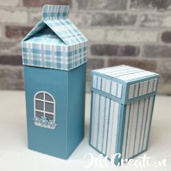 Milchkarton mit Deckel - Stanzschablone