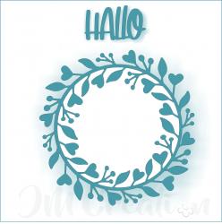 Herz-Blätter-Kranz - Stanzschablone