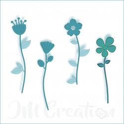 Blumenset - Stanzschablone