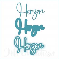 Herzen groß - Stanzschablone