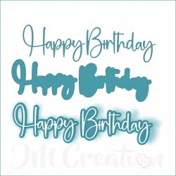 Happy Birthday groß - Stanzschablone