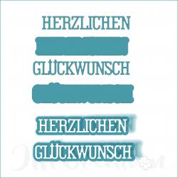 Herzlichen Glückwunsch klein - Stanzschablone