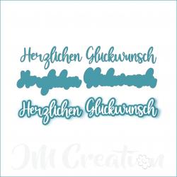 Herzlichen Glückwunsch mittel - Stanzschablone