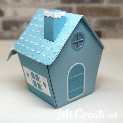 Haus-Schiebebox - Stanzschablone