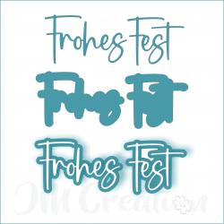 Frohes Fest groß - Stanzschablone