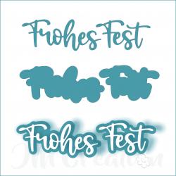 Frohes Fest mittel - Stanzschablone