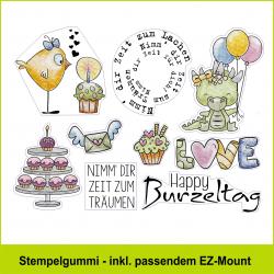 Happy Burzeltag - Stempelgummi 10,5x13,5cm