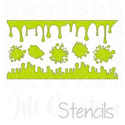 Kleckse + Tropfen - Stencil DIN lang