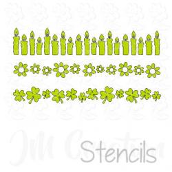 Stencil DIN lang - Kerzen-Blumen-Klee