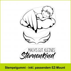 Sternenkind auf Wolke - Stempelgummi 7,5x10,5cm