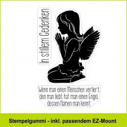 Engel auf Knien  - Stempelgummi 7,5x10,5cm