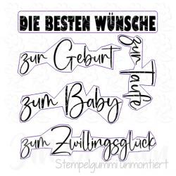 Beste Wünsche Baby - Stempelgummi