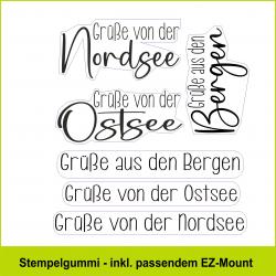 Grüße Berge + Meer - Stempelgummi