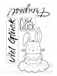 Hase mit Brief  - Stempelgummi