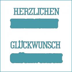 Herzlichen Glückwunsch klein - Stanzschablone