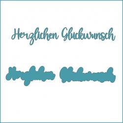 Herzlichen Glückwunsch mittel - Stanzschablone