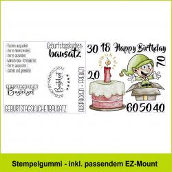 Geburtstagskuchenbausatz - Stempelgummi 20,5x9cm