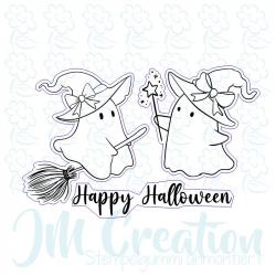 Happy Halloween Geister - Stempelgummi