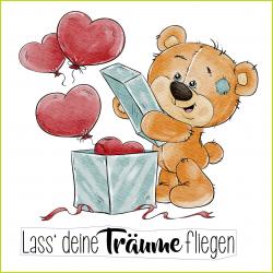 Bär mit Luftballon - Stempelgummi