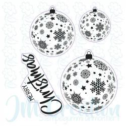 Merry Christmas Kugel - Stempelgummi