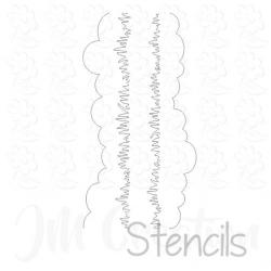 Stencil DIN lang - Wolken + Gras