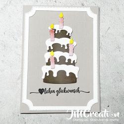 Stanzschablone - Torte mit Kerzen