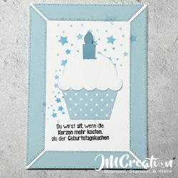 Stanzschablone - Muffin mit Kerze